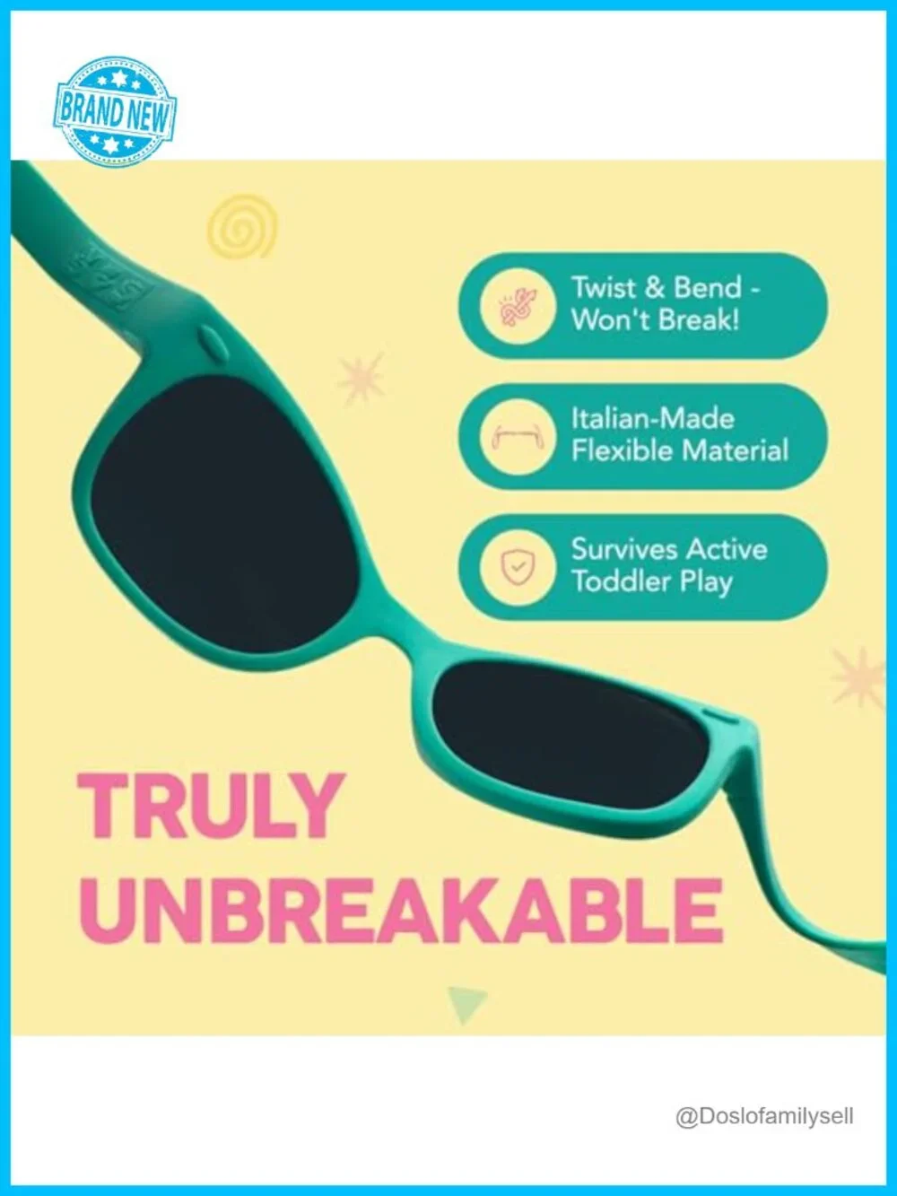 Unbreakable Polarized Toddler Sunglasses with Strap, Ages 2-4